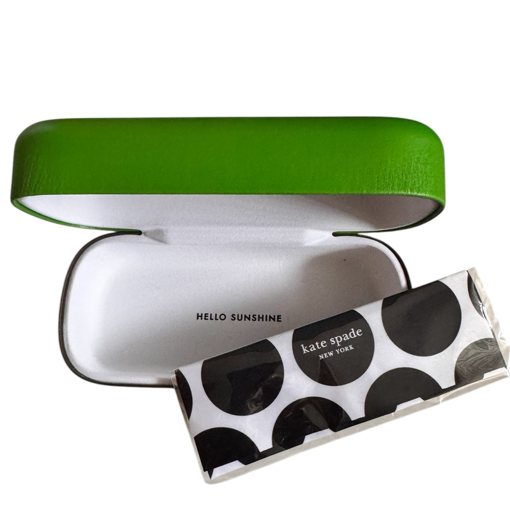 Kate Spade Hard Shell Green Sunglass Case with Cleaning Cloth - NEW - Picture 5 of 9